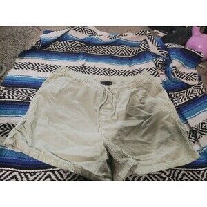 ASOS DESIGN Men's Cream Corduroy Shorts Elastic Waist Drawstring Casual XXL